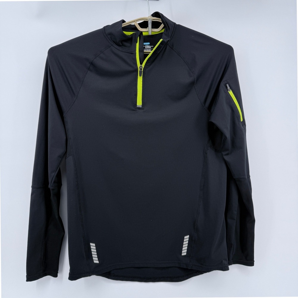 FILA Sport Quarter Zip Shirt Mens M Running Long Sleeve Performance Black - Picture 2 of 8